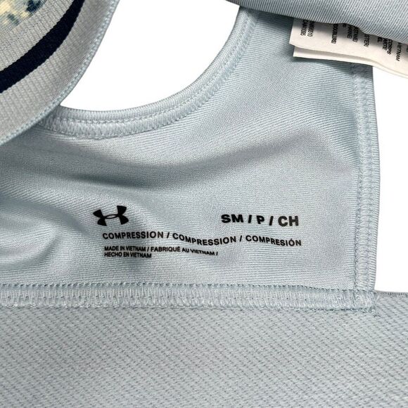 Under Armour Project Rock Sports Bra Womens Small Blue Athletic Running Gym Yoga - Picture 8 of 11